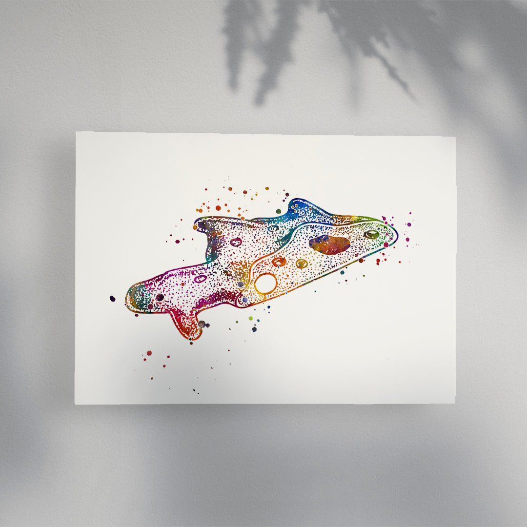 Biology Art Amoeba Watercolor Print Science Decor