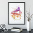 Anatomical watercolor print of eye nerves, vibrant art for medical decor or study spaces