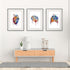 Set of 3 Art Prints Human Brain Heart and Lungs