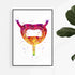 Urinary System Poster Bladder Watercolor Art Print