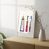 Cheerful dental art featuring toothpaste and toothbrushes for clinic decoration