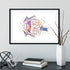 Eye anatomy watercolor print with vivid colors, adding educational charm to your space.