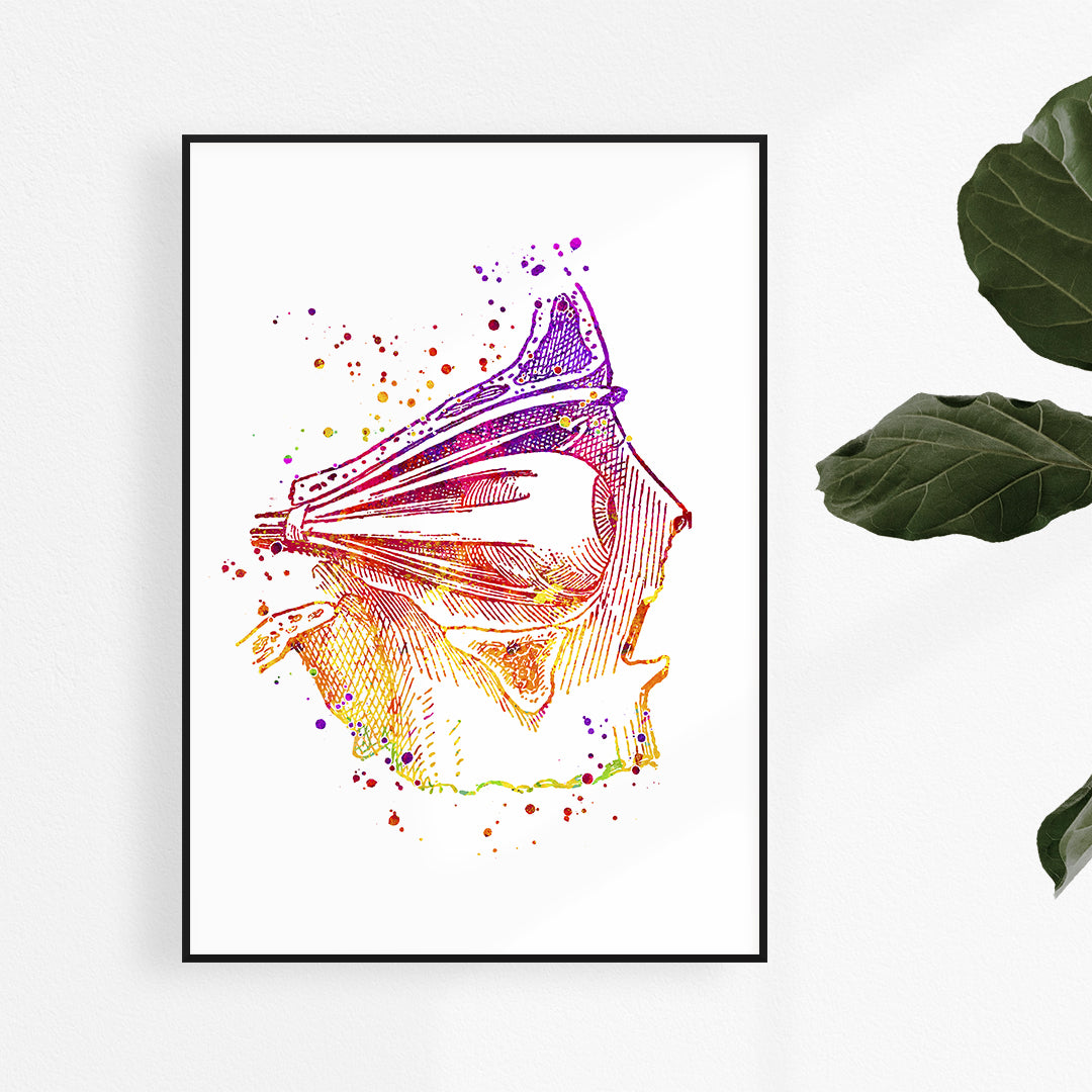 Detailed watercolor art of eye nerves, perfect for ophthalmology offices or anatomy enthusiasts