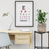 Eyes Test Chart Colorful Watercolor Print Optomety Art