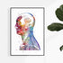 Human Head and Neck Muckles Anatomical Watercolor Art Print