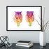 Detailed thyroid gland anatomy in bright watercolor hues, printed on high-quality textured art paper