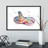 Detailed inner ear watercolor art print for audiologist offices, medical students, and anatomy enthusiasts