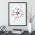 Colorful interneuron cell anatomy print, great for educational decor or neuroscientist gifts