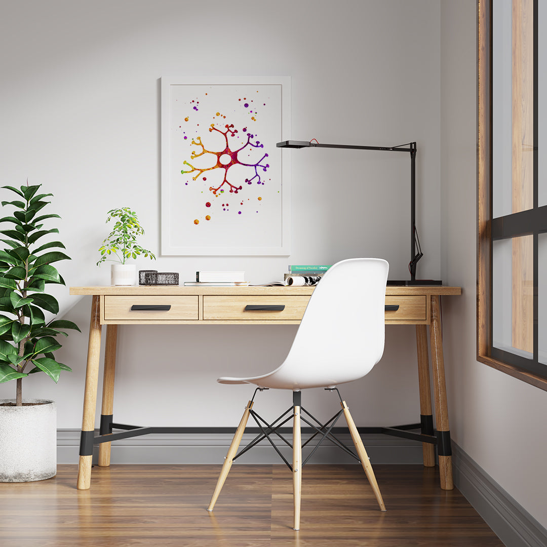 Interneuron Cell Watercolor Art Print Neuroscience Decor