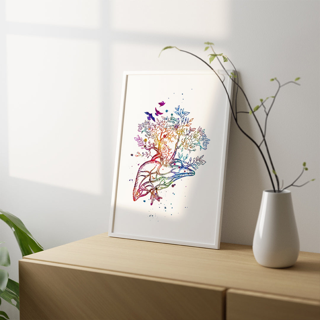 Liver Transplant Gift – Symbolic Watercolor Anatomy Print