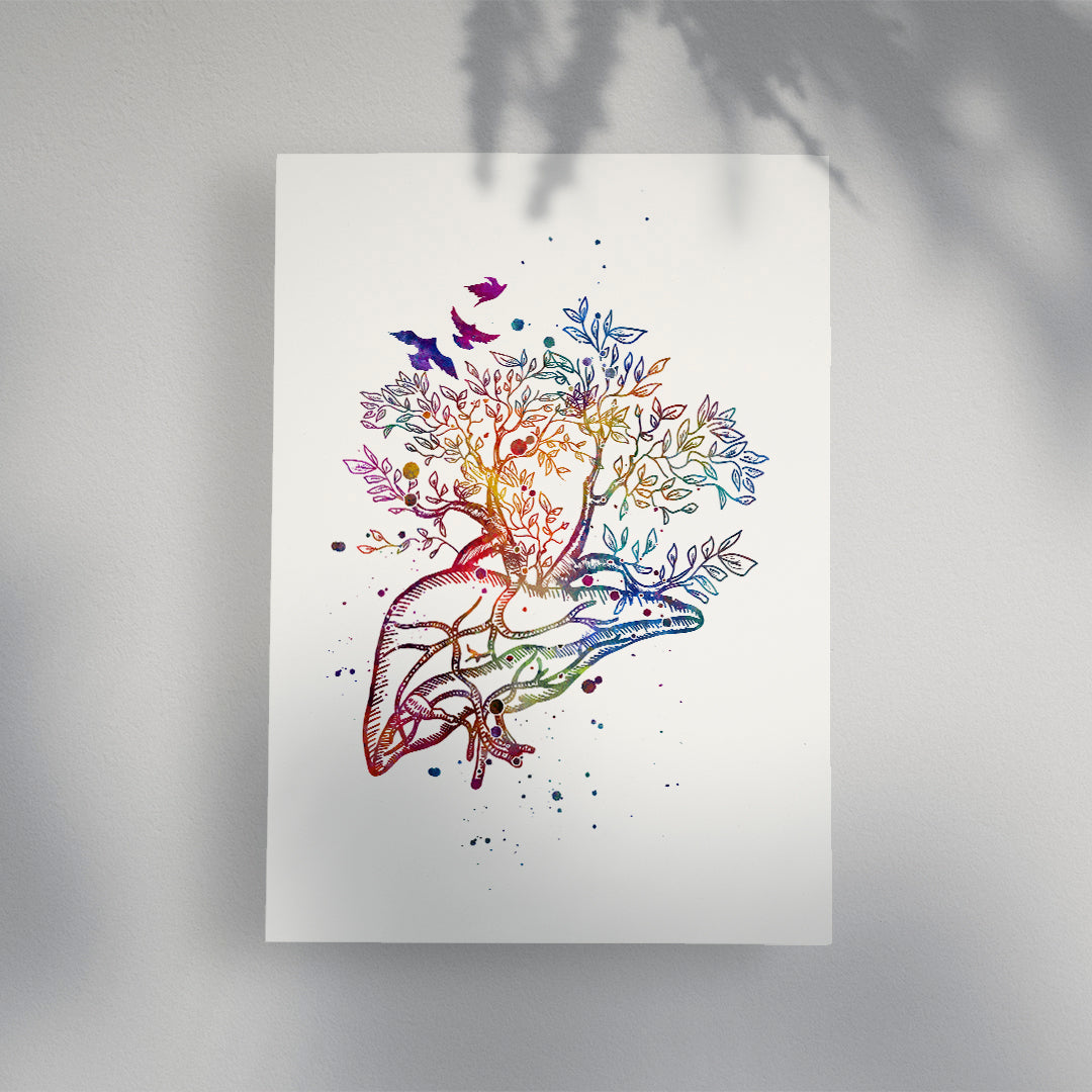 Liver Transplant Gift – Symbolic Watercolor Anatomy Print