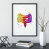 Lower Gastrointestinal GI Tract Watercolor Art Print