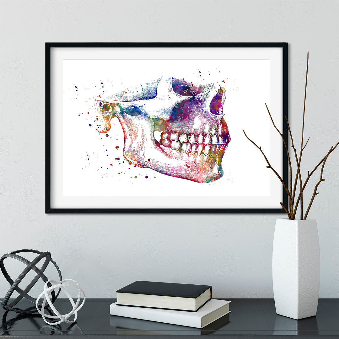 Bring the complexity of human anatomy to life with this Mandible and Maxilla print, showcasing the detailed structure of the human jaw. Whether you're a dentist, a medical student, or an anatomy enthusiast, this print serves as both an educational tool and a striking piece of wall art. Enhance your clinic or study with this unique and informative artwork.