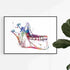 Jaw Anatomy Art – Colorful Mandible Print for Dental Office