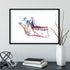 Jaw Anatomy Art – Colorful Mandible Print for Dental Office