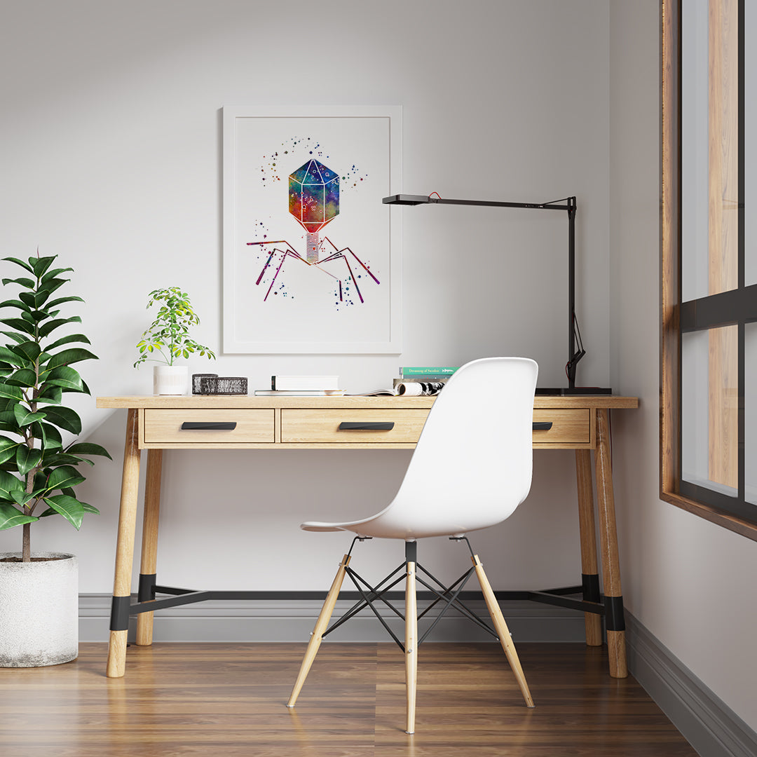 Bacteriophage Virus Biology Art Colorful Print