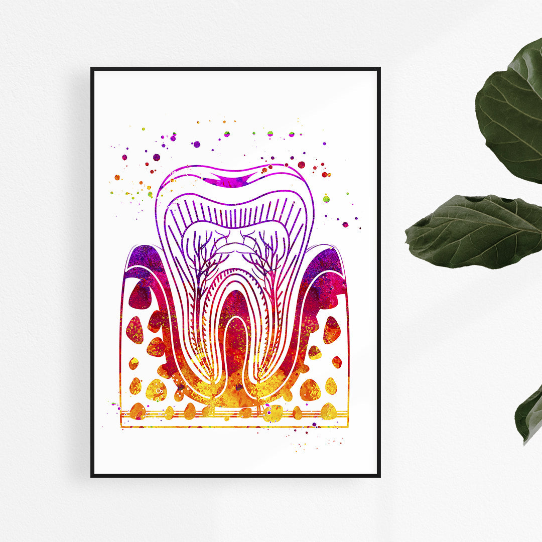 Tooth Wall Art – Colorful Dental Decor for Clinics