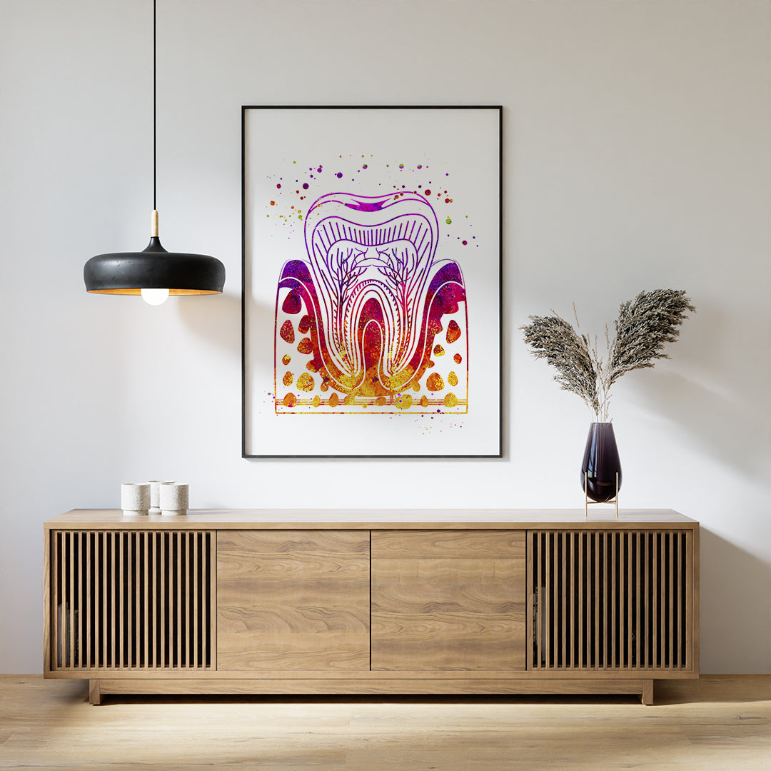 Tooth Wall Art – Colorful Dental Decor for Clinics