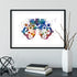 Optometry Phoropter watercolor print, vibrant and detailed for eye care professionals' offices.