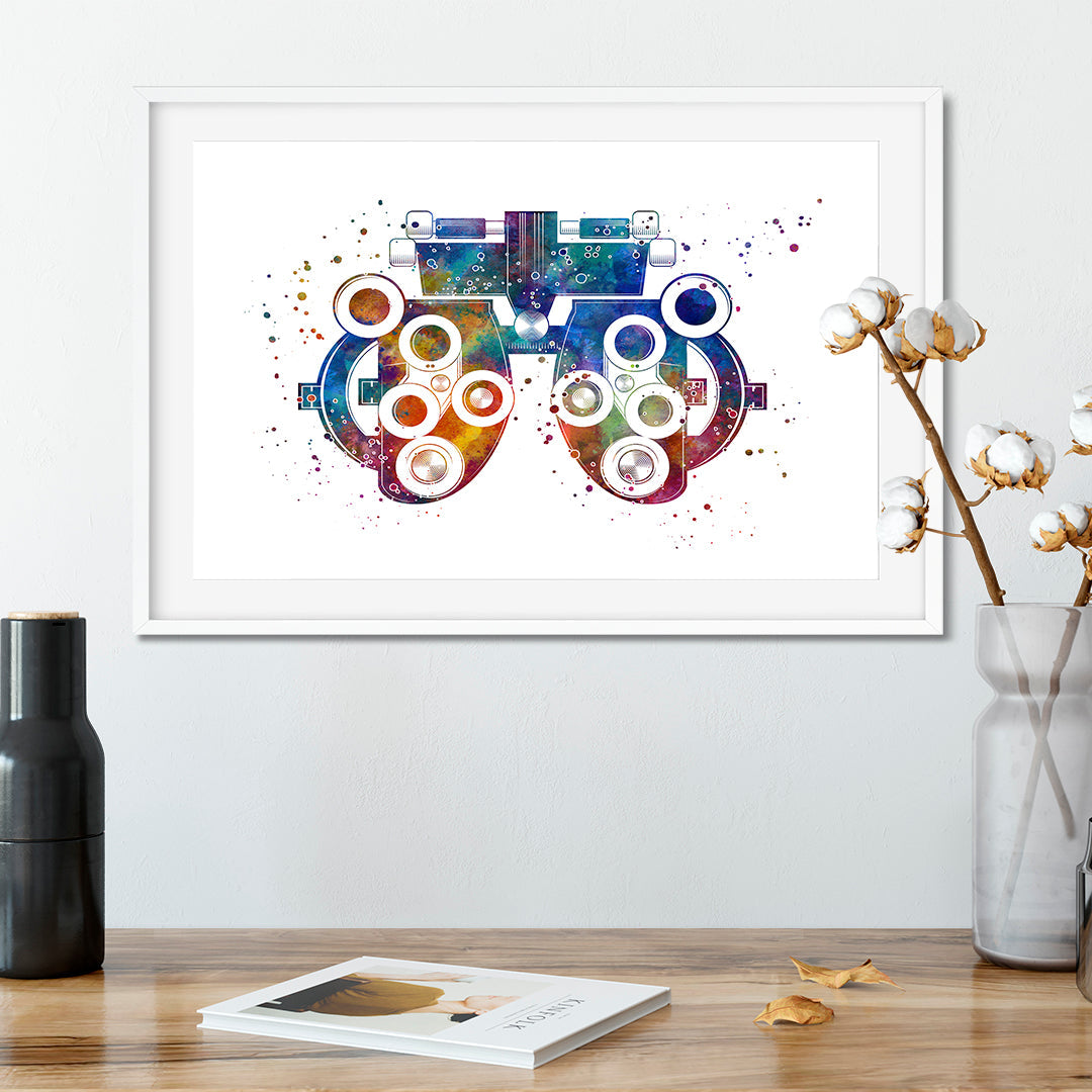 Optometry Tool Phoropter Watercolor Art Print
