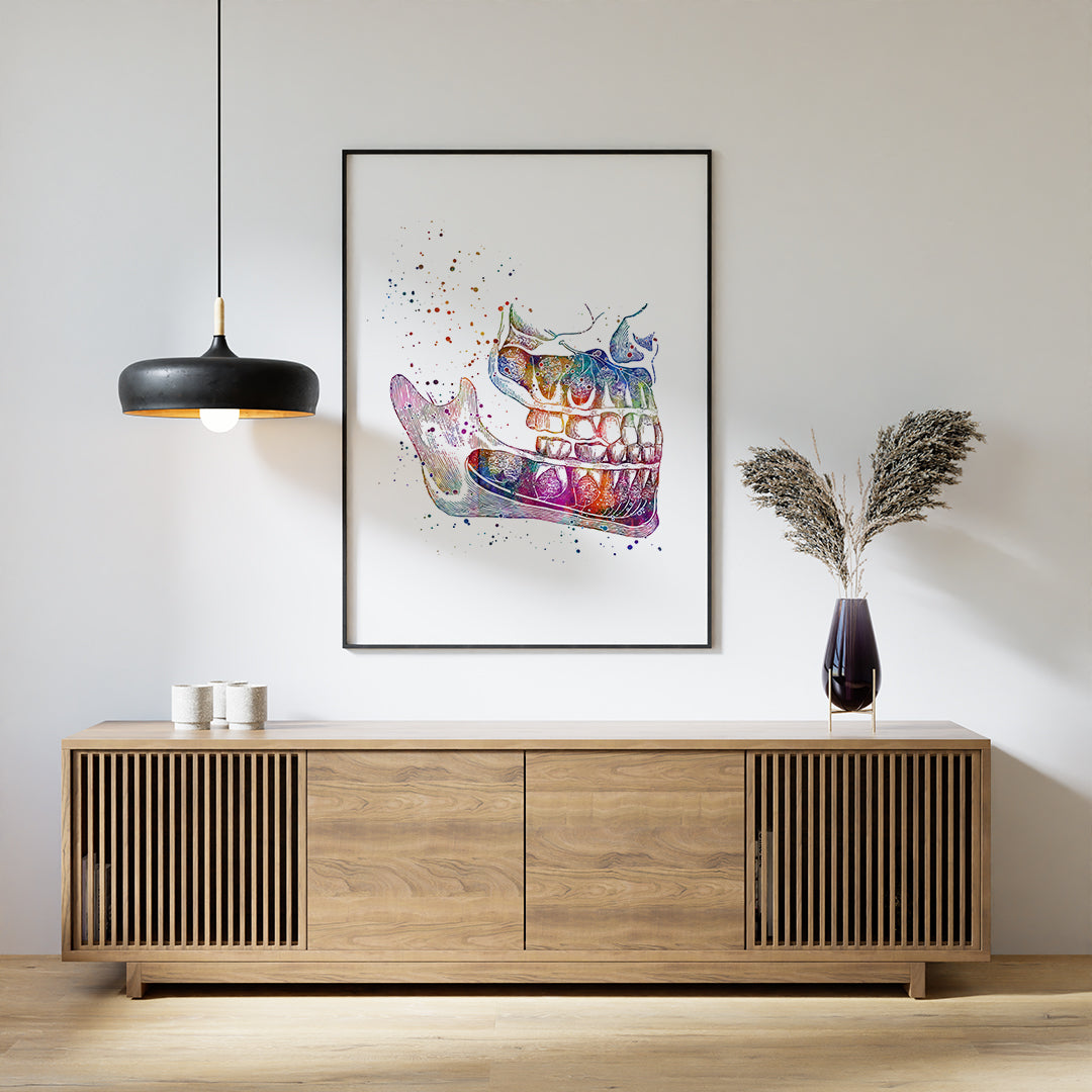 Orthognathic Surgery Art - Human Jaw Watercolor Print