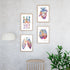 Anatomy Art Set of 4 Colorful Watercolor Prints