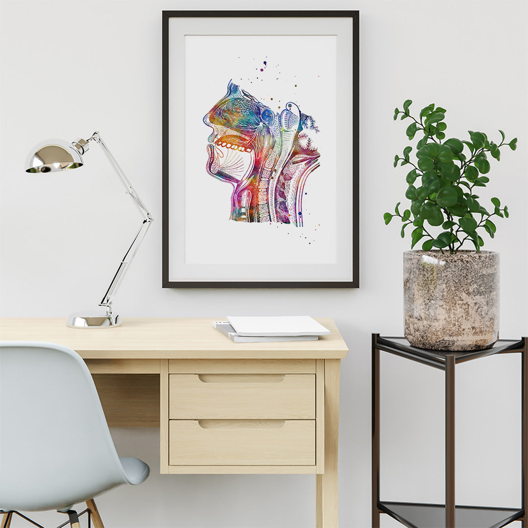 Pathway Of Air Watercolor Print Respiratory System Poster