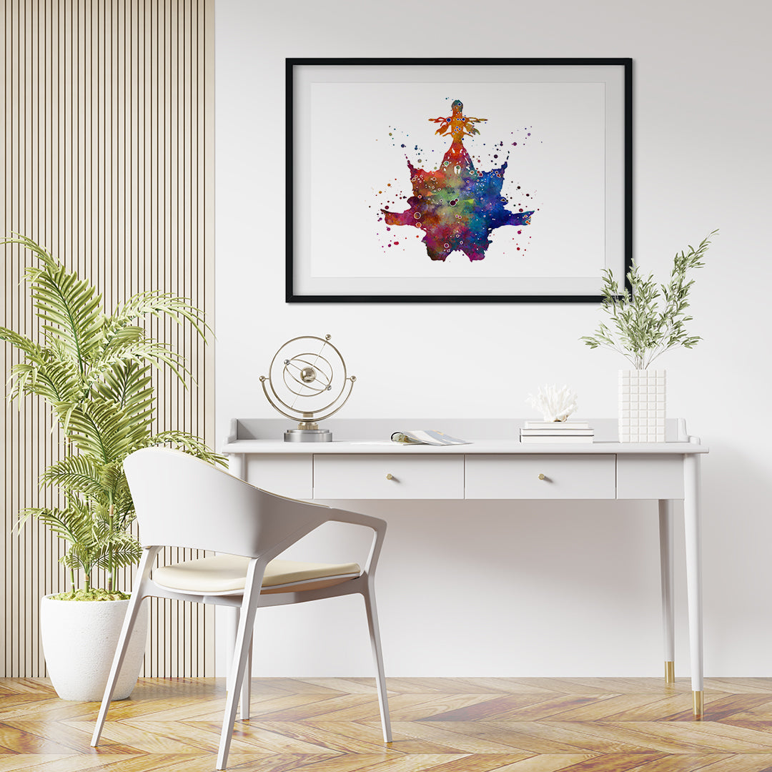 Colorful ink blot art print, perfect for psychologists and psychology students