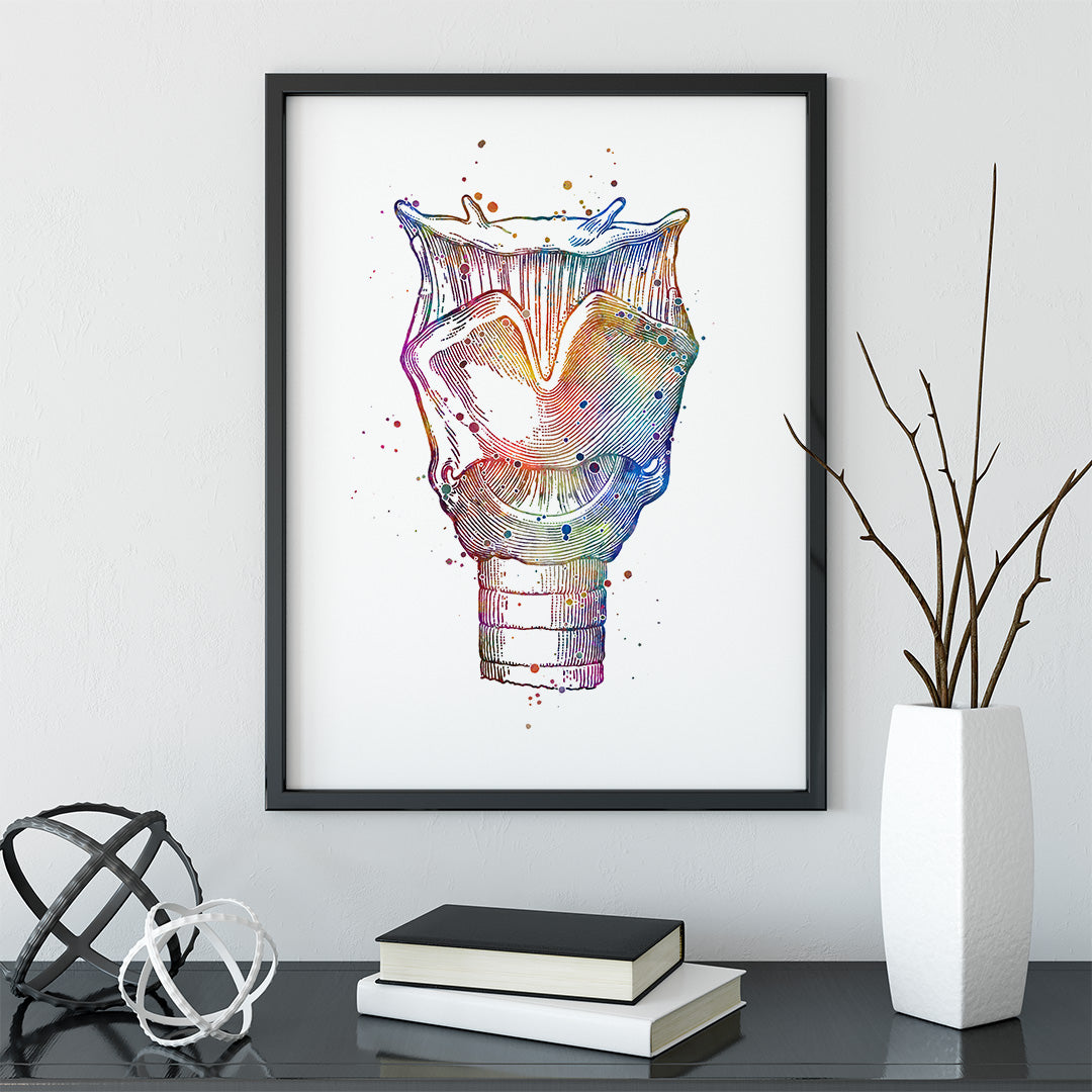 Larynx Voice Box Anatomy Art Colorful Print