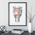 Detailed voice box anatomy print in vibrant watercolor style.