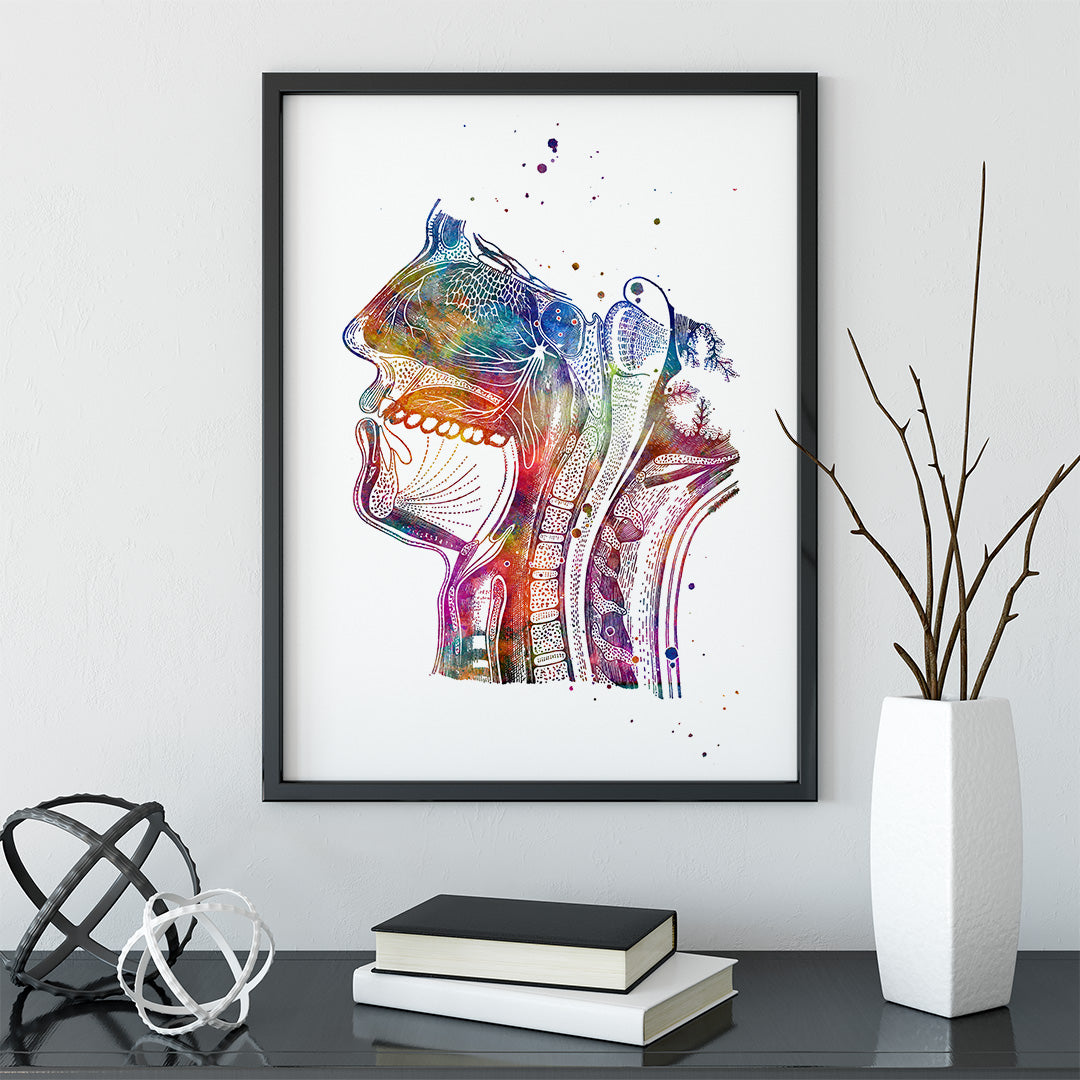 Pathway Of Air Watercolor Print Respiratory System Poster