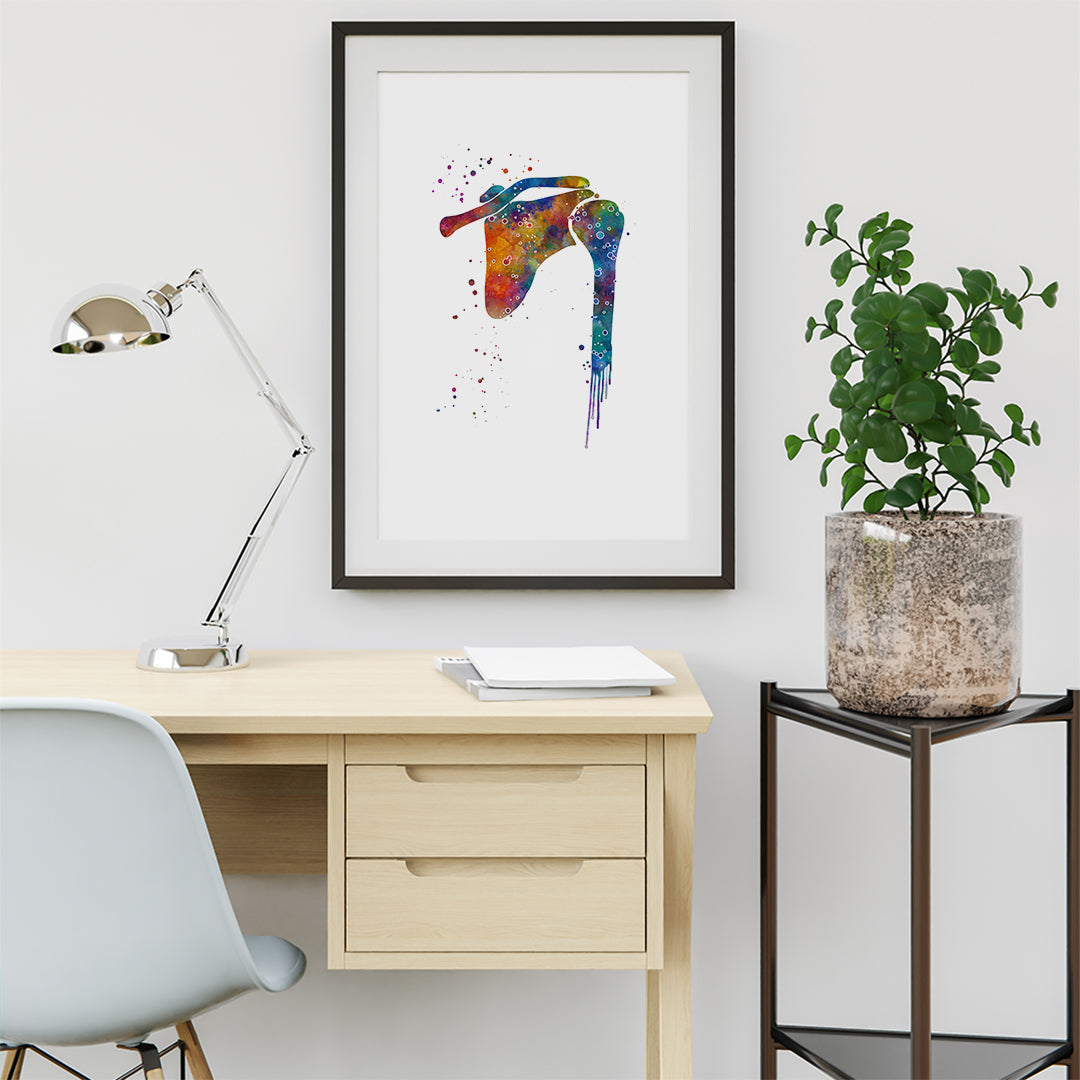Shoulder Joint Watercolor Anatomy Art Print