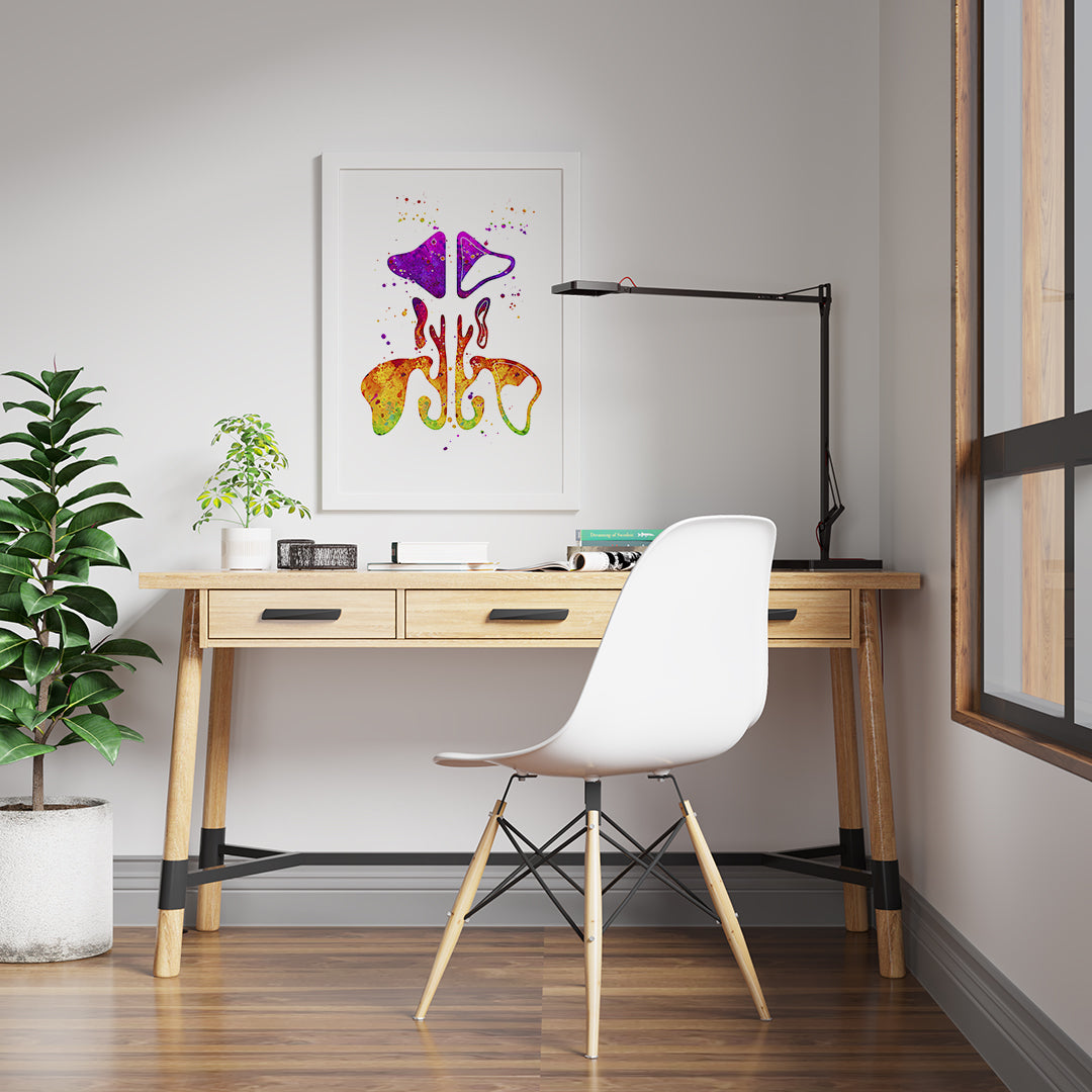 Sinuses Nasal Anatomy Art Watercolor Print