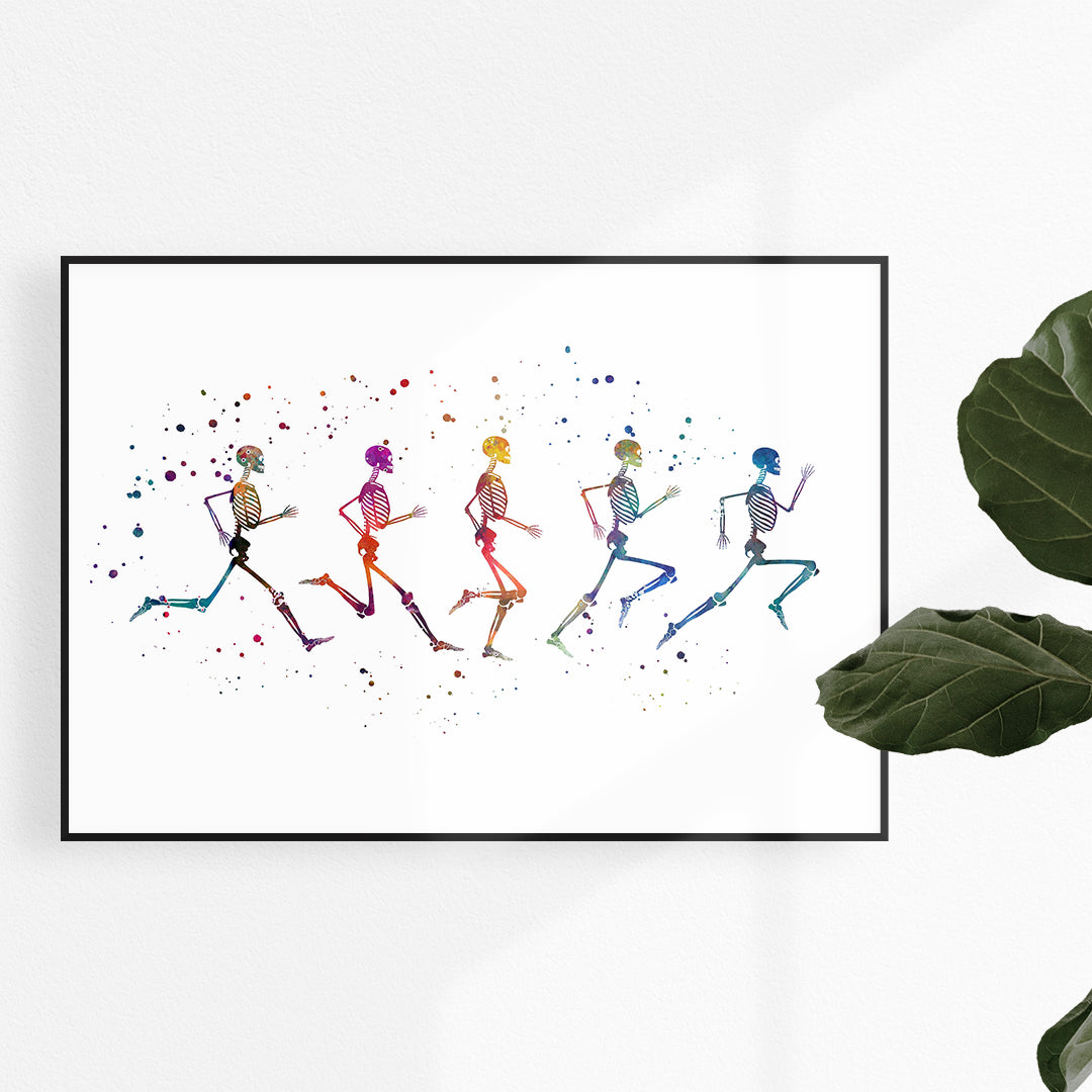 Running Phases Watercolor Print, Physical Therapy Poster