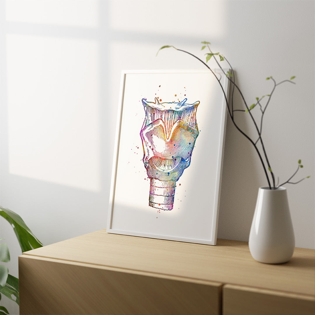 Larynx Voice Box Anatomy Art Colorful Print
