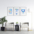 Urology anatomy watercolor art set, featuring kidneys, bladder, and urinary tract, designed for medical clinic decor