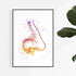 Human Nose Anatomy Art Watercolor Print