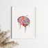 Colorful brain splash art in watercolor style, a lively addition for science enthusiasts and creative minds alike.