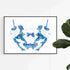 Rorschach Inkblot Test Watercolor Art, Blue Psychology Wall Print