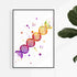 DNA Molecule Watercolor Print Science Art Print