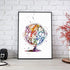 Astronomy Art Armillary Sphere Watercolor Print Science art
