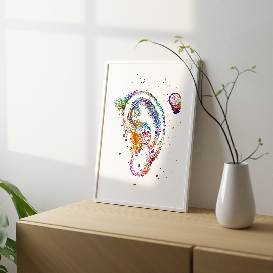 Bone Anchored Hearing Aid BAHA Watercolor Art Print