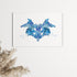 Rorschach Inkblot Test Blue Watercolor Print