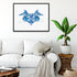 Rorschach Inkblot Test Blue Watercolor Print