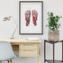 Human Foot Bones Watercolor Print Anatomy Art
