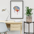 Vibrant brain anatomy watercolor print, ideal for neurologist office decor or educational spaces.