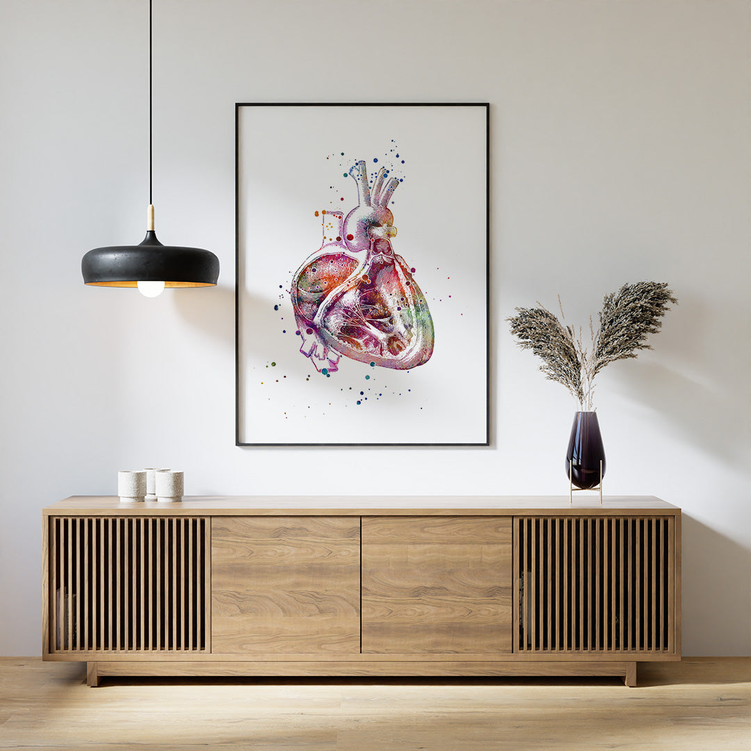 Cross section of the human heart Print - gift idea for doctor cardiologist