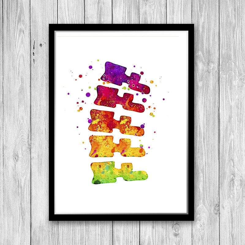 Vertebrae Bones Vibrant Artwork for Chiropractic Clinic Decor