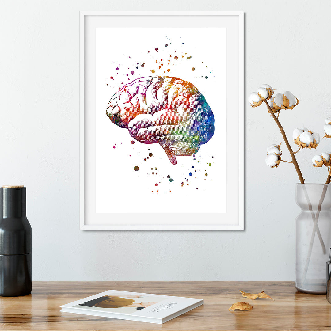 Colorful Brain Art Print – Neurology & Psychology Decor