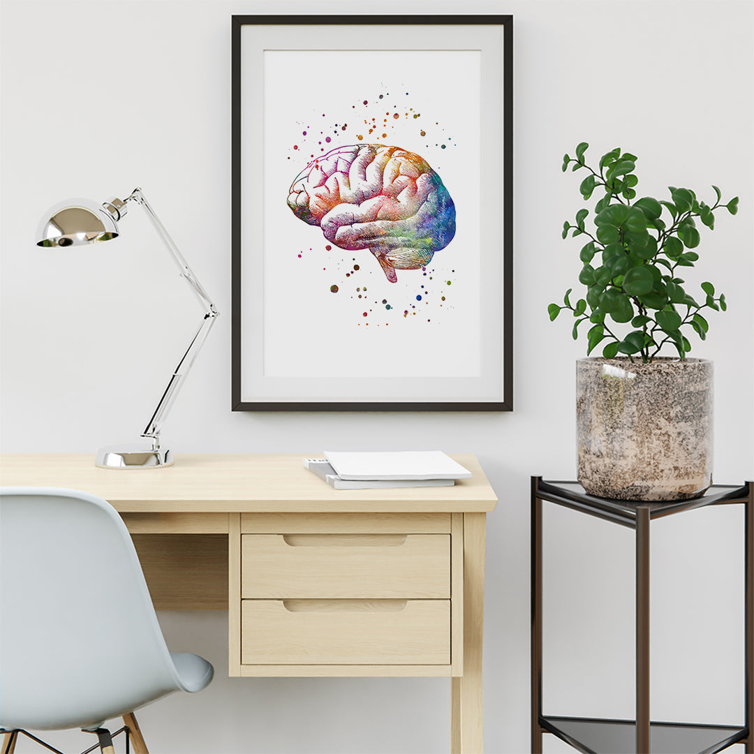 Colorful Brain Art Print – Neurology & Psychology Decor
